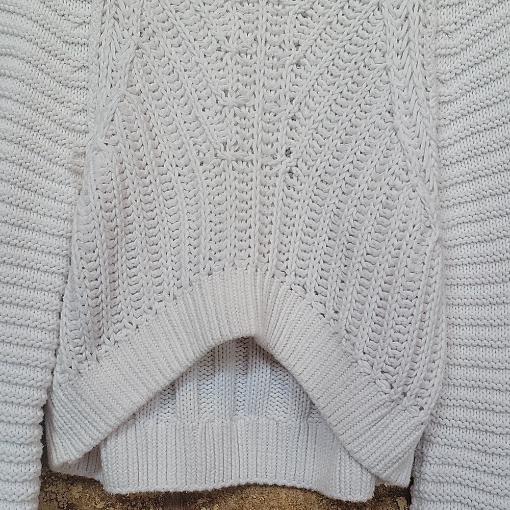 Free People Sweetheart Mock Neck Sweater Size XS Cozy Boho Cotton Knit - Picture 5 of 14